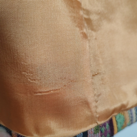 The Icong Vintage Colorful Geometric Tapestry Women's One Button Blazer - Picture 7 of 8